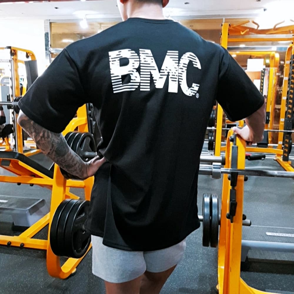 비스트모드 비스트모드 월드맵 남자 짐웨어 오버핏 반팔 티셔츠 블랙화이트 BSMD