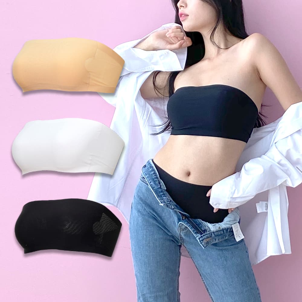 노라인피스 심리스 튜브탑 브라 무봉제 탱크탑 끈없는 브라탑 노와이어 매쉬 오프숄더 스포츠 요가 속옷