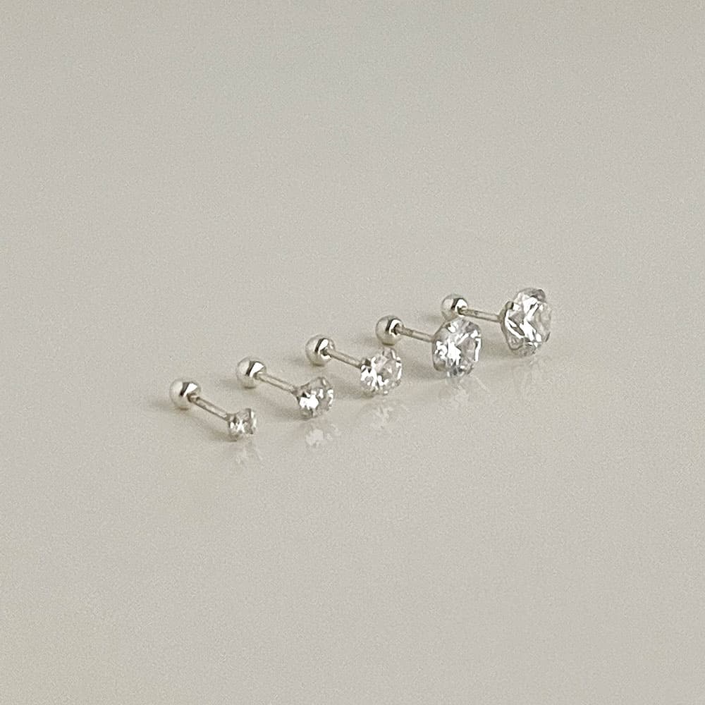 selflove 셀프러브 925 실버 큐빅 데일리 피어싱 3mm 4mm 5mm 6mm 7mm - 최저가 4,400원
