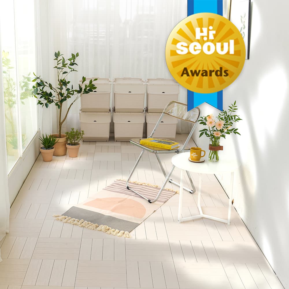 자취생활연구소 조립식 테라스 베란다 바닥 데크 타일 기본블럭 4P