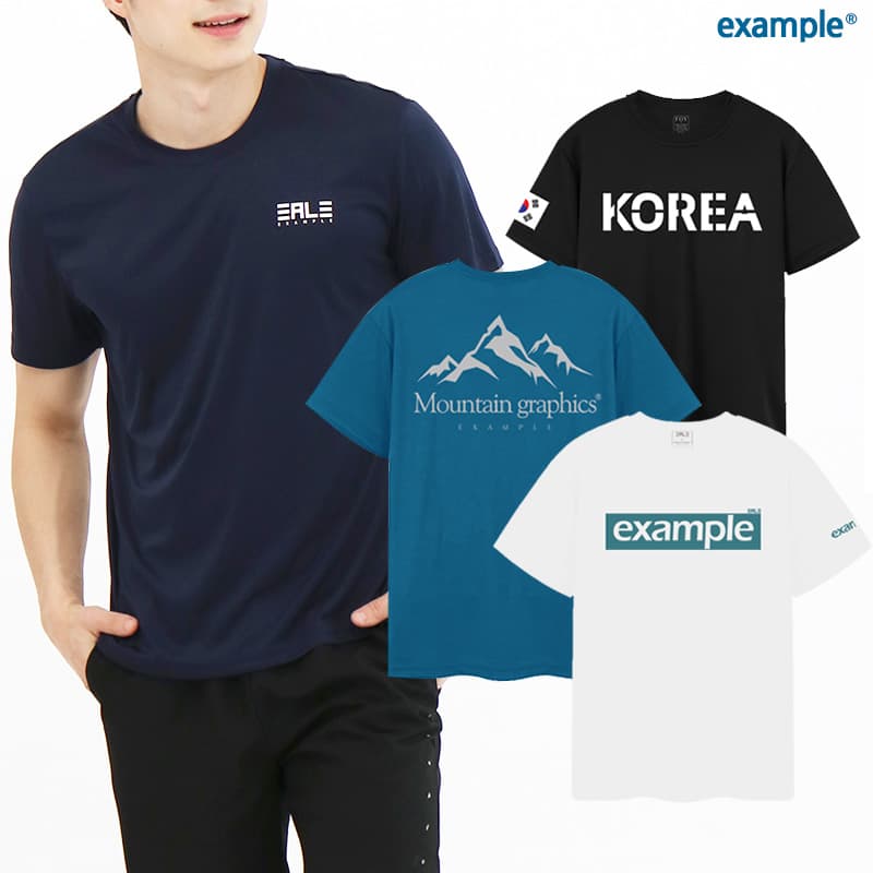 이그잼플 스토어 1장+1장 시원한 쿨링 기능성 냉감티 반팔 쿨티셔츠 - 최저가 13,900원