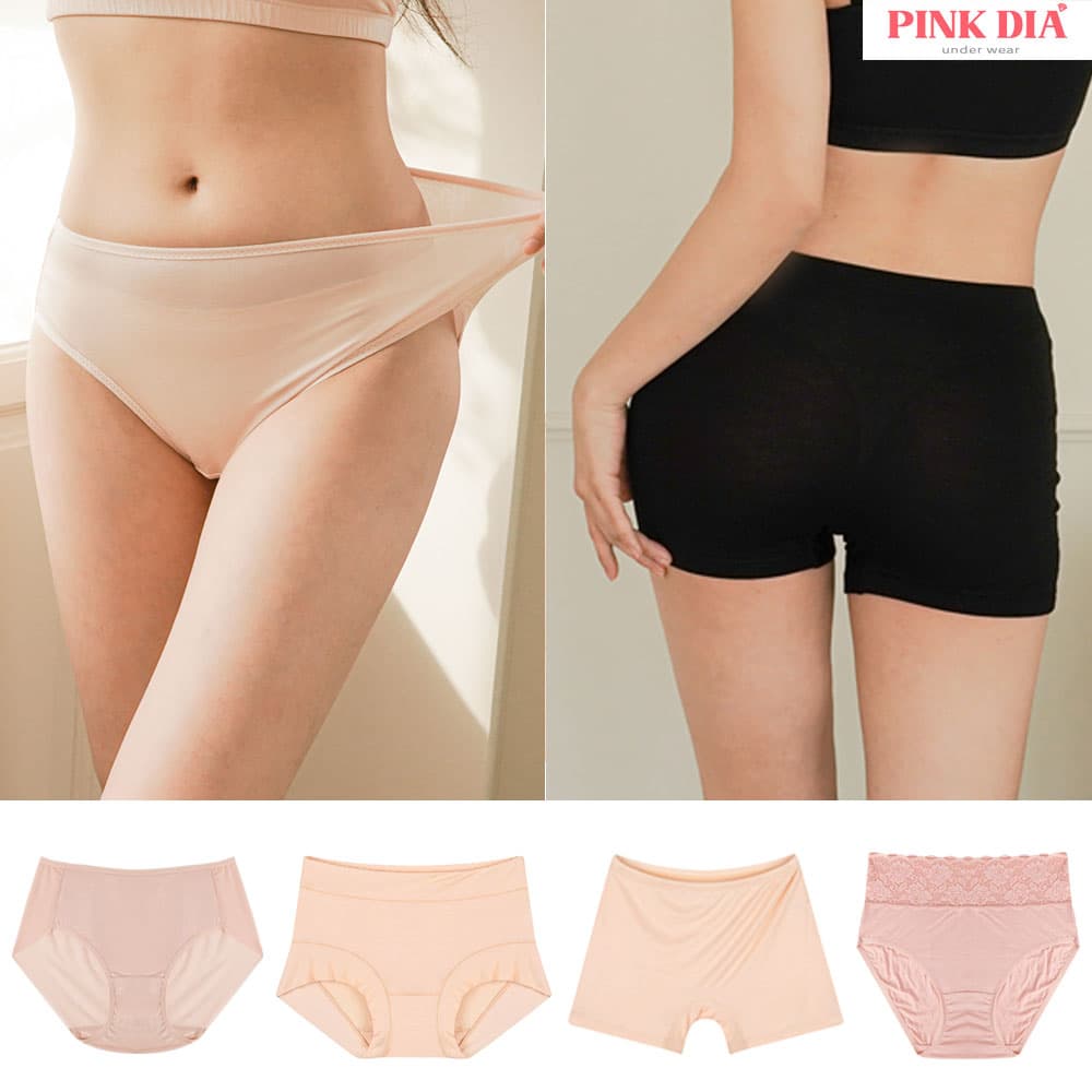 핑크앤다이아 핑크앤다이아 여성 편한 맥시팬티 텐셀 모달 레이스 햄라인