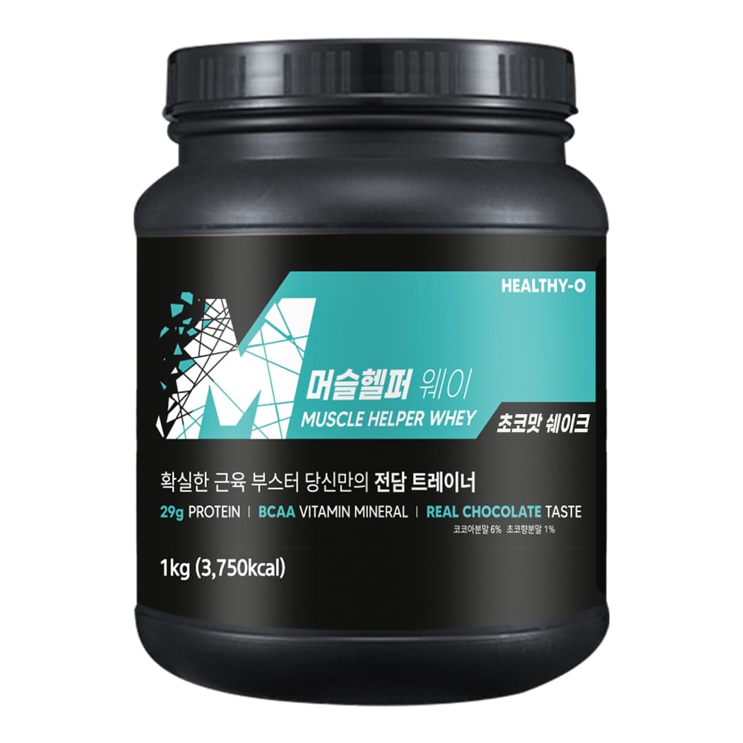 헬시오 머슬헬퍼웨이 단백질 보충제 쉐이크 프로틴 식물성 파우더 초코맛 1kg