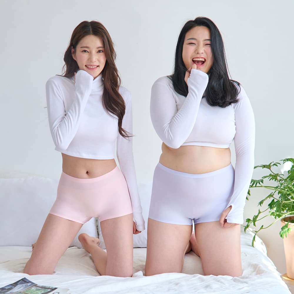노라인피스 여성 사각 네모 팬티 심리스 노라인 드로즈 생리대 무봉제