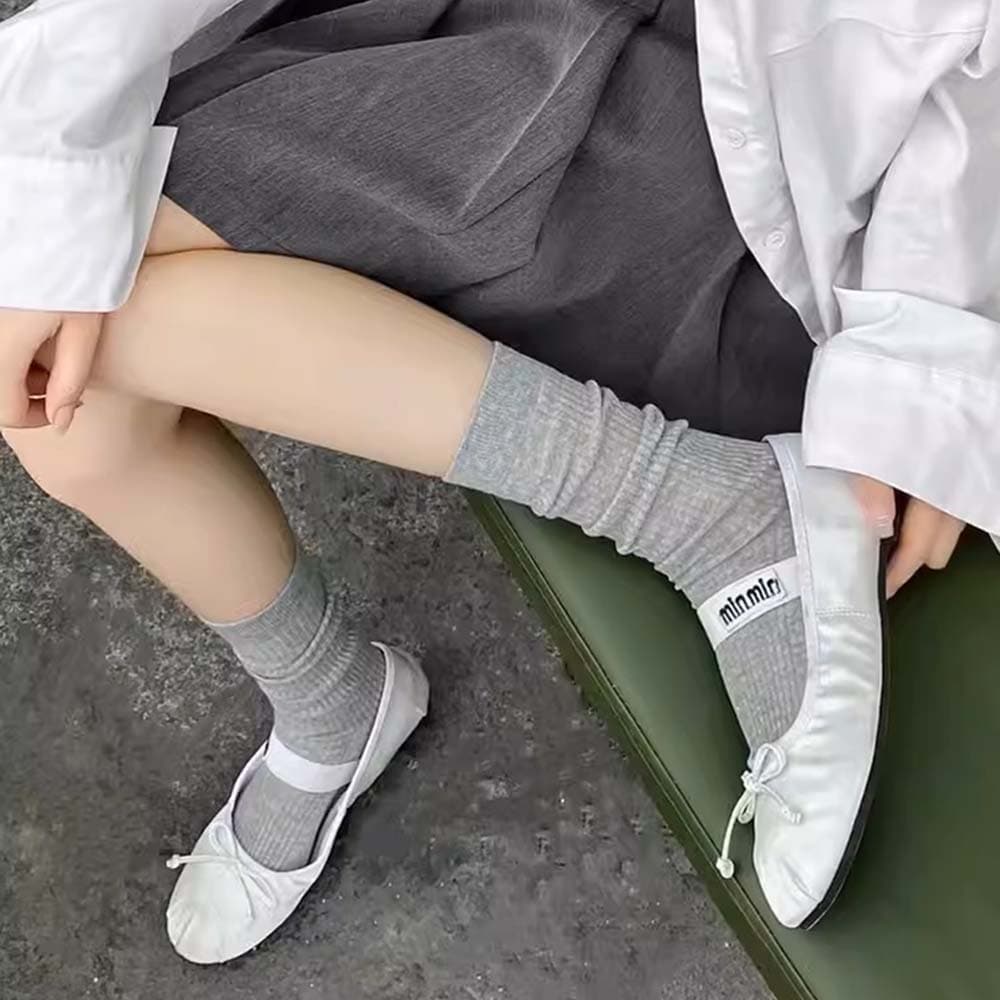 루즈벨 루즈벨 얇은 면 시스루양말 무압박 골지 무봉제 롱 루즈삭스 긴목 레이스 스타킹