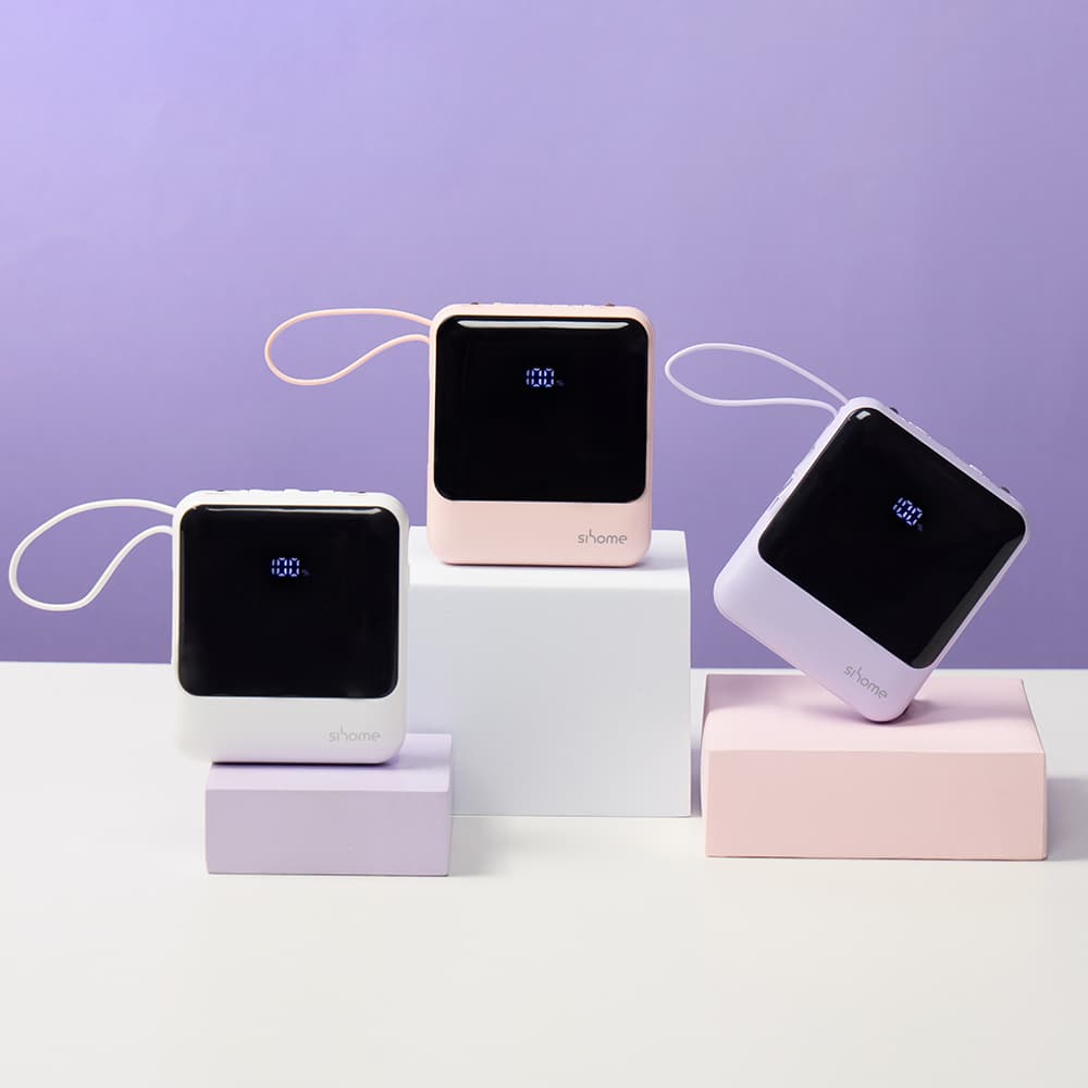 시홈 시홈 기내반입 고속충전 휴대용 미니 일체형 보조배터리 10000mAh