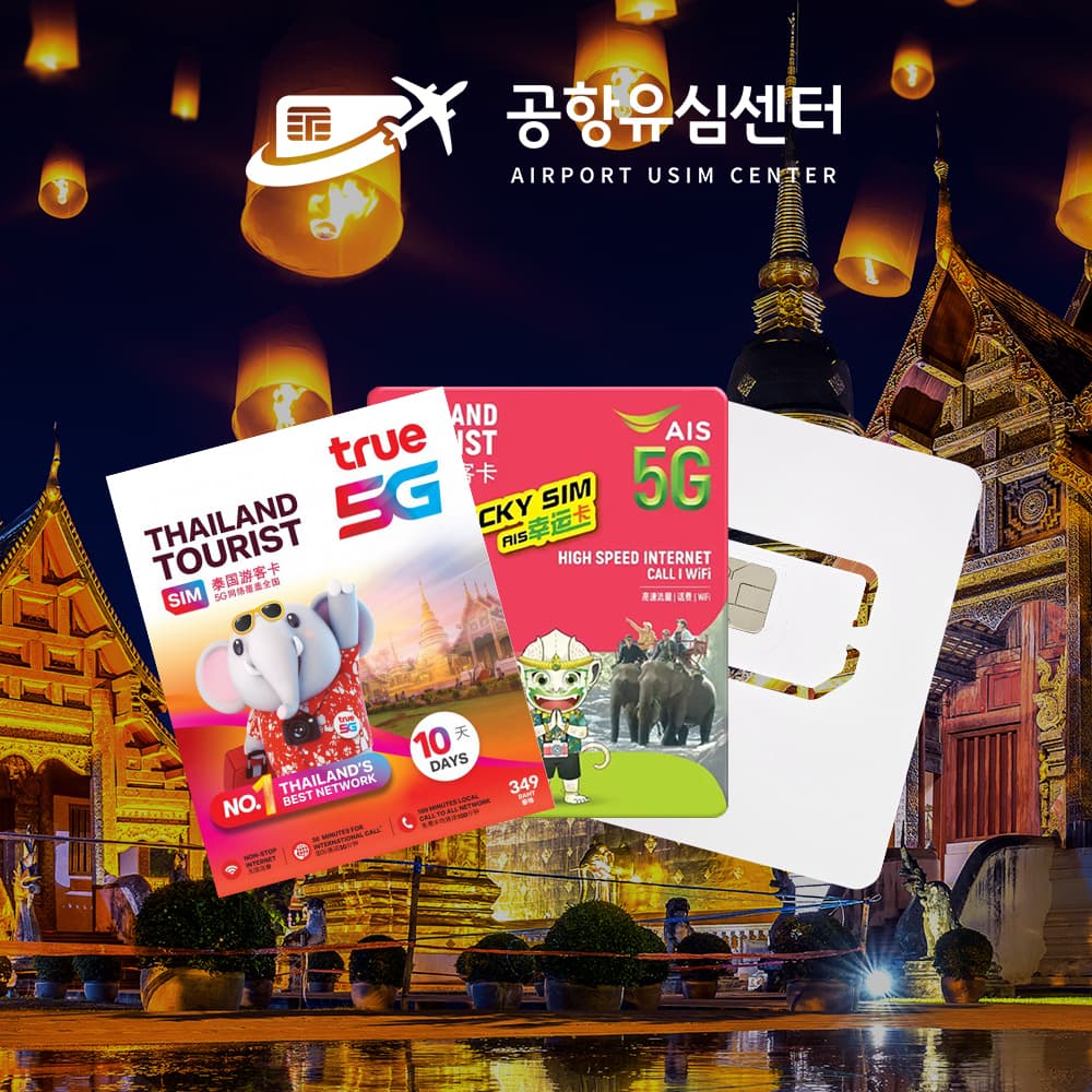 공항유심센터 태국유심 TRUE 5G 1일 1GB