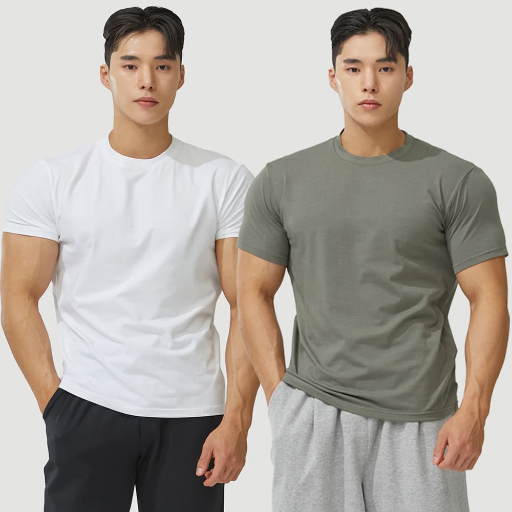 블랙몬스터핏 블랙몬스터핏 무지 모달 반팔 헬스복