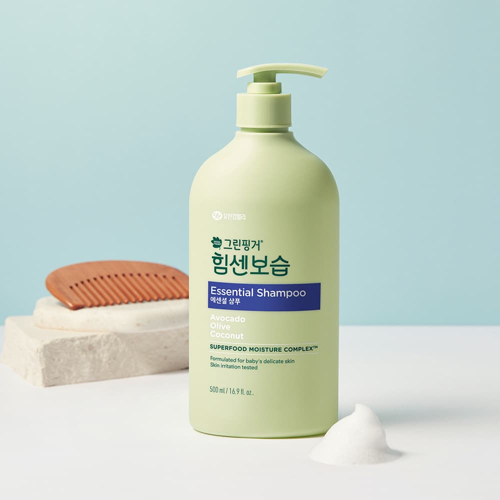 그린핑거 스토어 NEW 그린핑거 힘센보습 에센셜 샴푸 오렌지그린티향 500ml X 1EA