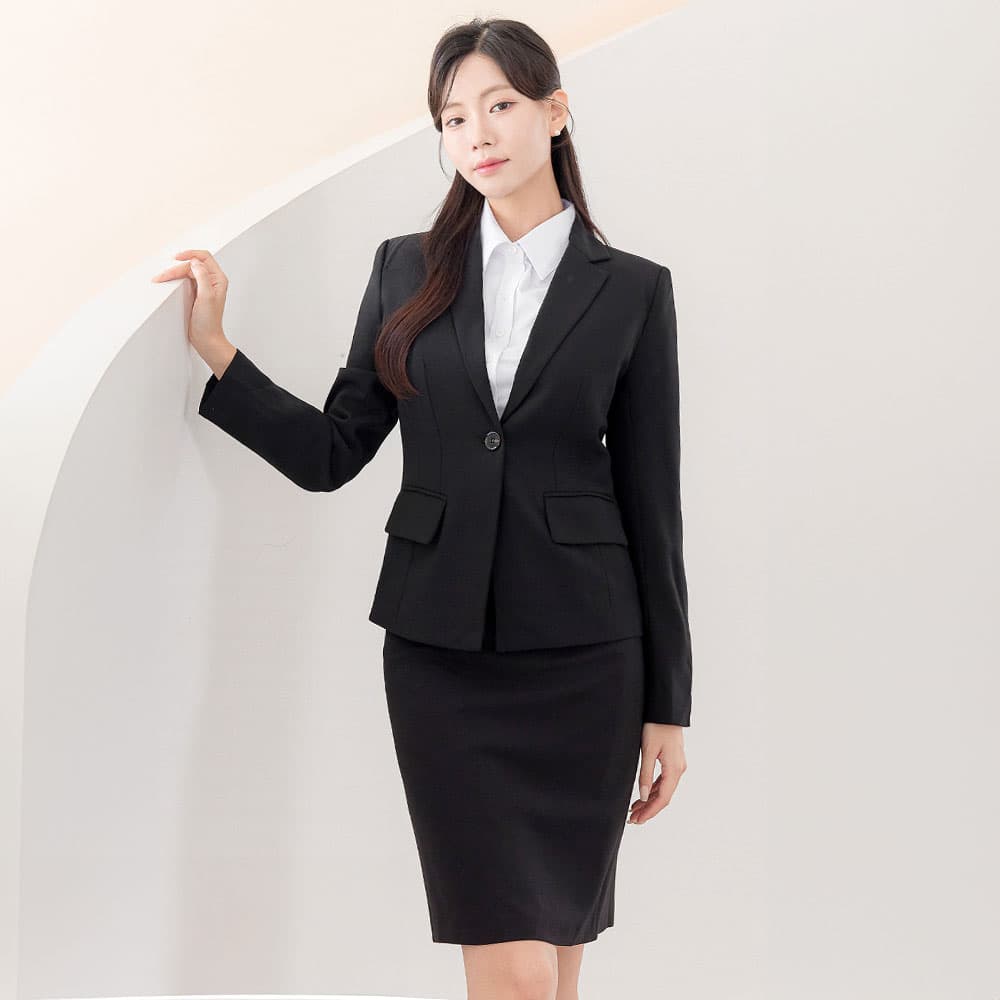 더웨이나인 면접복장 여성 면접정장 세트 투피스 치마 무지