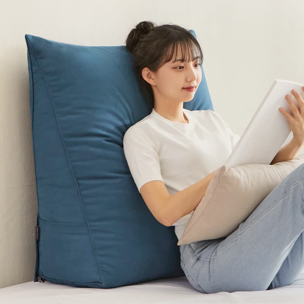 팜데코 삼각 등받이쿠션 쇼파 대형 침대 등쿠션 허리 중형
