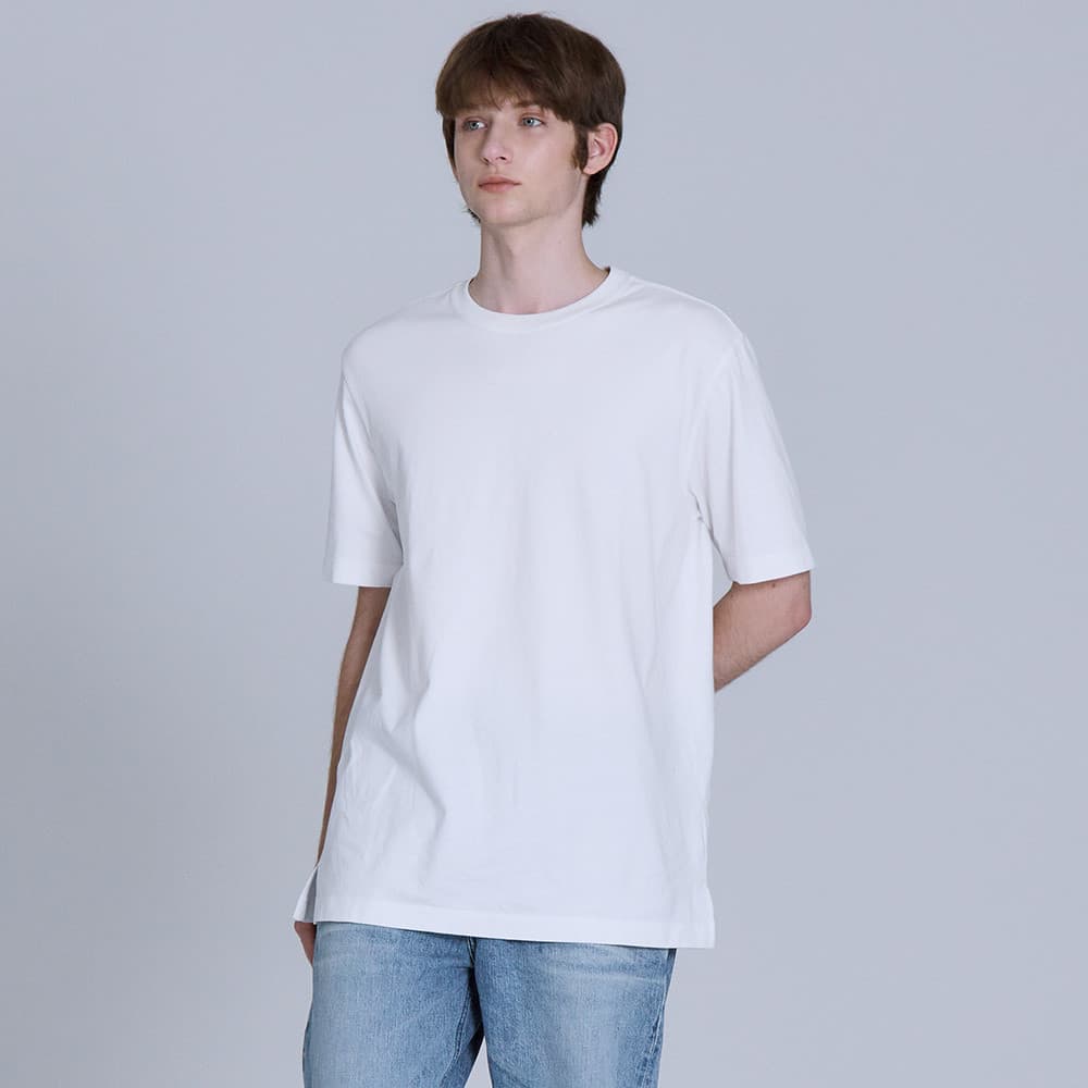 BASIC HOUSE 베이직하우스 2SET 16수 레귤러핏 레이어드 무지 반팔 티셔츠