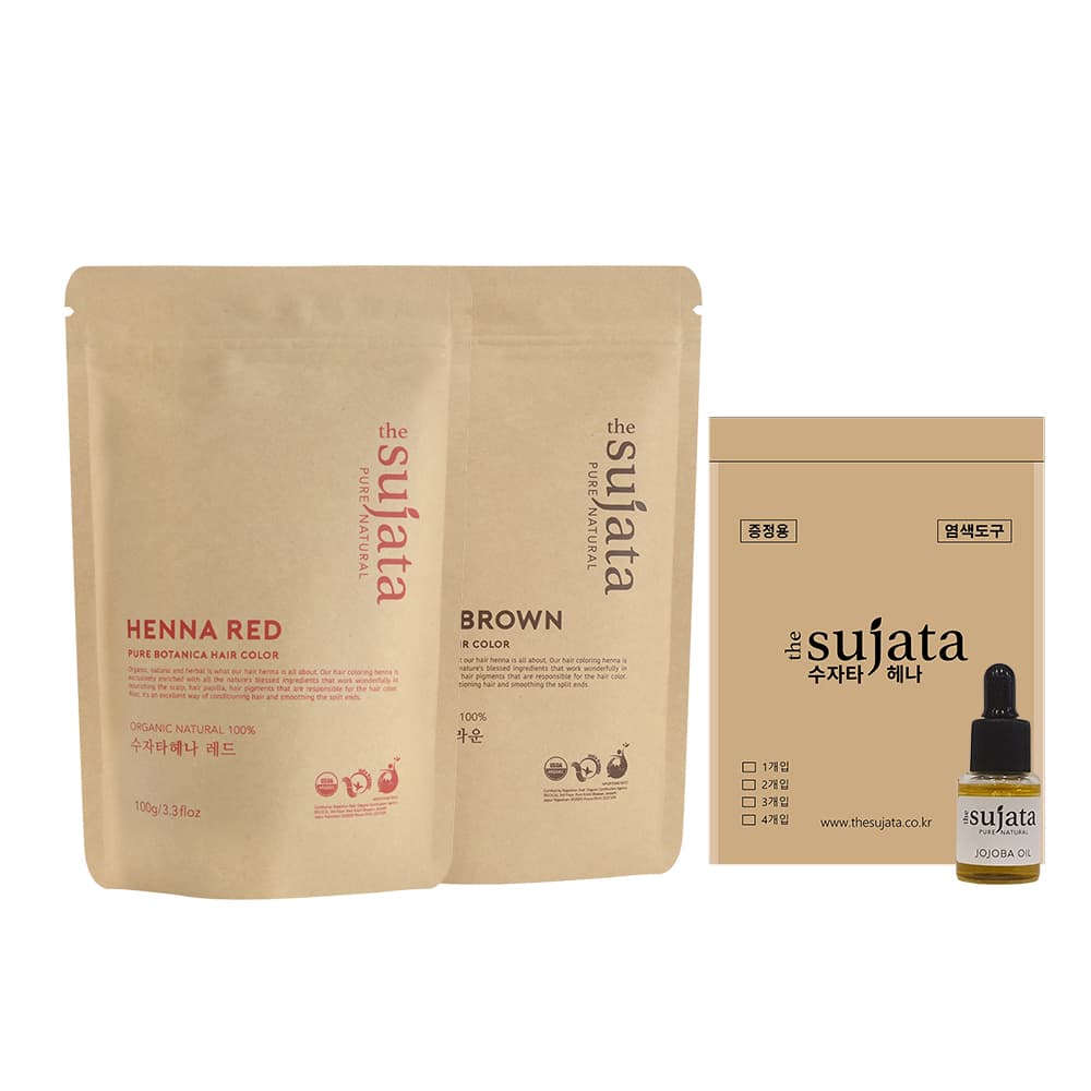 수자타헤나 수자타 헤나 염색약 가루 2개+호호바 오일