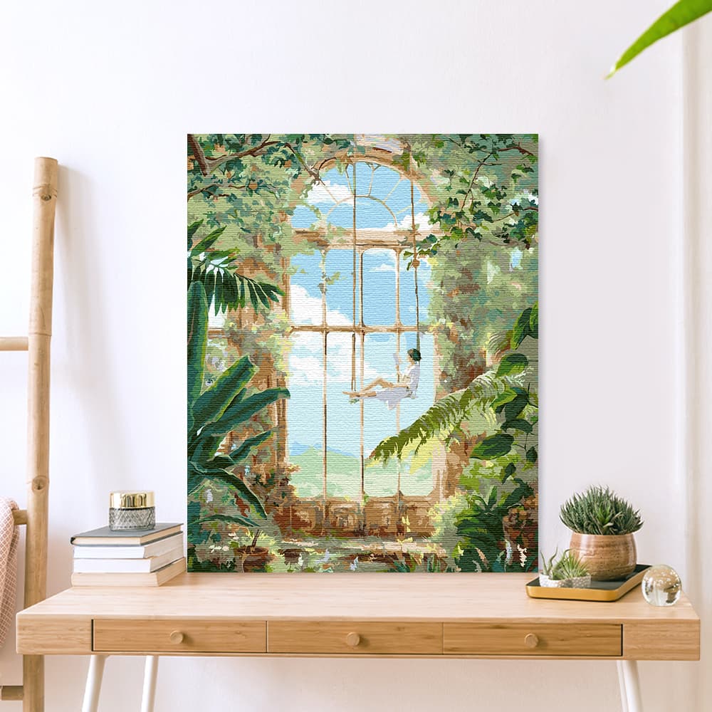 플레이어바웃 명화그리기 대형 유화 그림 풍경화 취미 그리기세트 DIY 숲의 아이 40x50cm