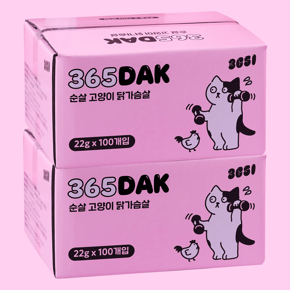 3651 브랜드스토어 365닭 부드러운 고양이 닭가슴살 간식 순살 22g 200개