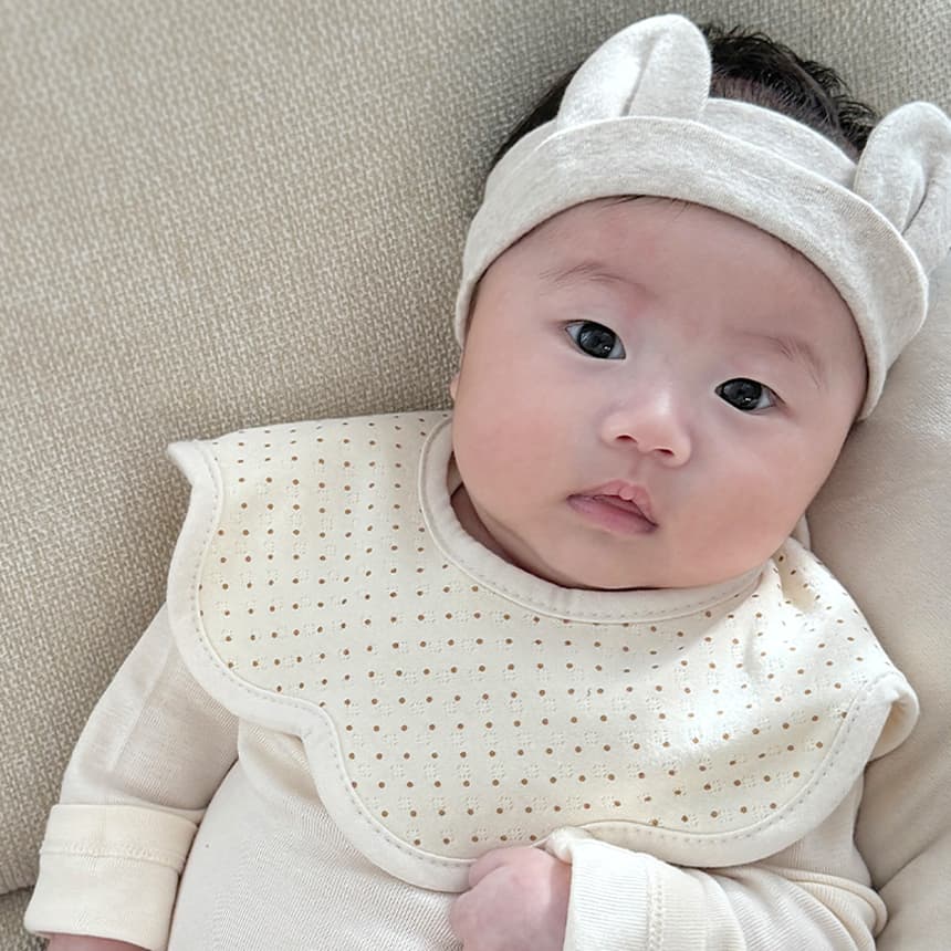 바니블라썸 공식몰 바니블라썸 턱받이 아기 빕 신생아 유아 이유식턱받이 침받이 사계절롤링 미니도트