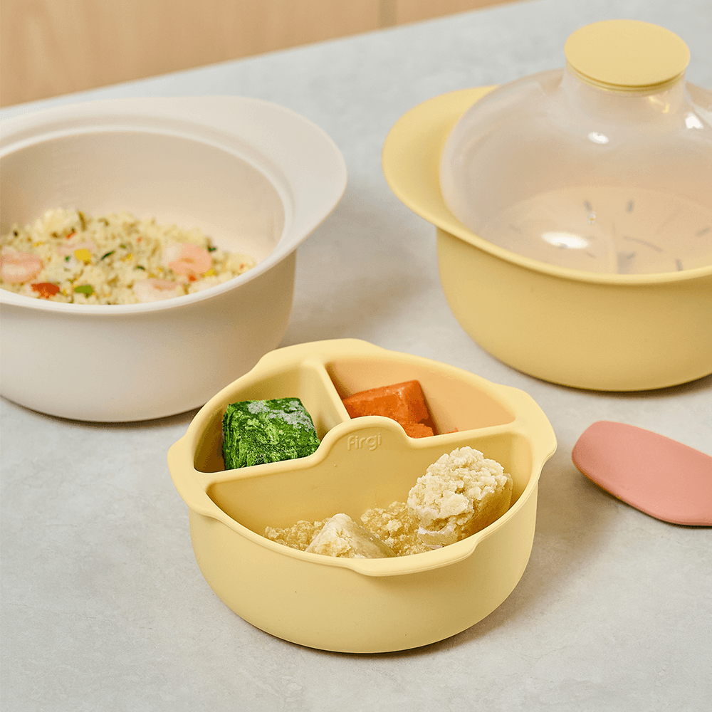 키즈마일 퍼기 실리콘 대용량 올인원 이유식 찜기 찜발이 3종 세트 전자레인지
