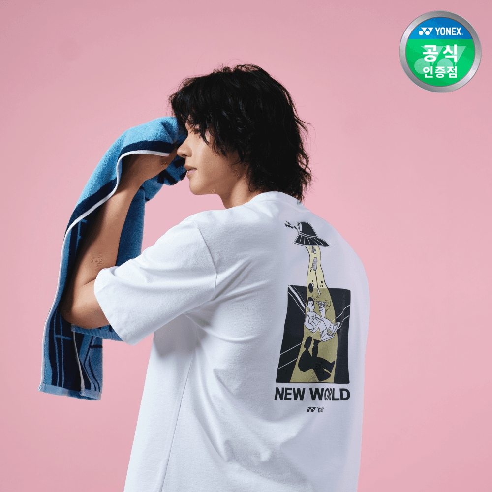 요넥스공식인증점 스포츠진 요넥스 251TS054U 배드민턴 오버핏 반팔 티셔츠 남녀공용 화이트 85