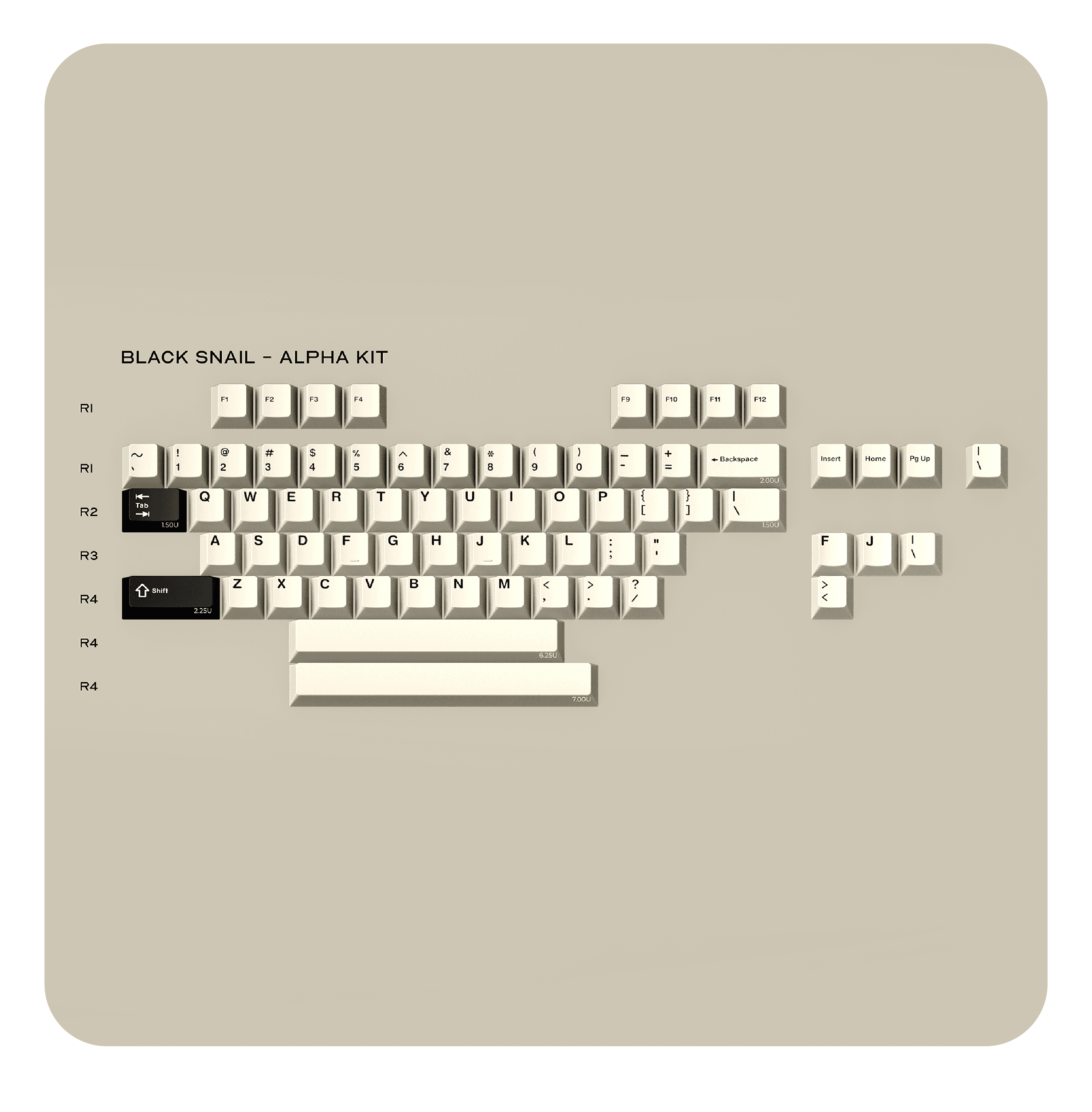 GEONWORKS GMK CYL Black Snail 키캡 알파 킷