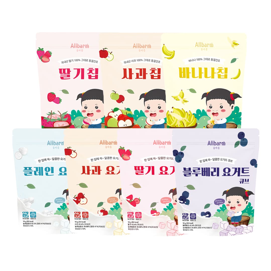 All 올바름 올바름 아기 과일칩 동결건조 돌아기간식 딸기칩 외 6종