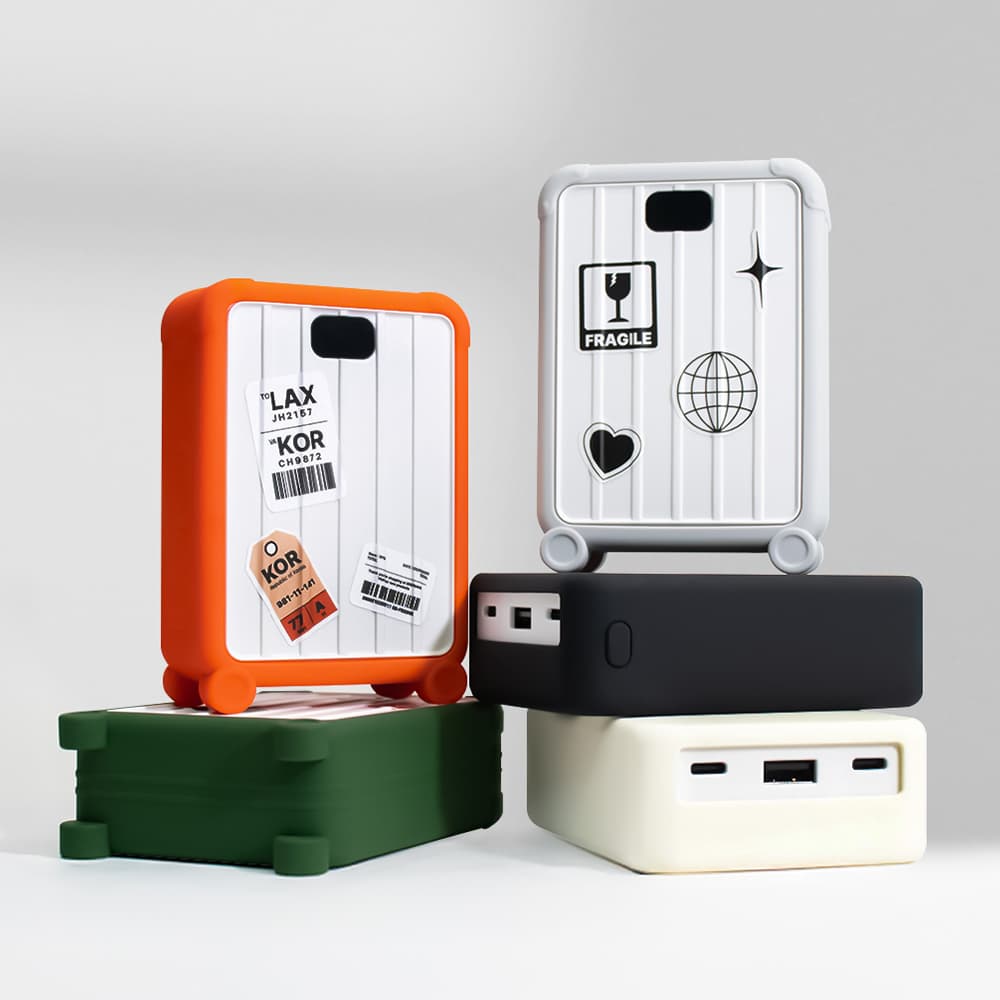 힉스코리아 공식몰 그립뱅크 보조배터리 20000mAh 고속충전 22.5W 잔량표시 기내반입 GB-PB20K 전용 실리콘 케이스 키링 케이블