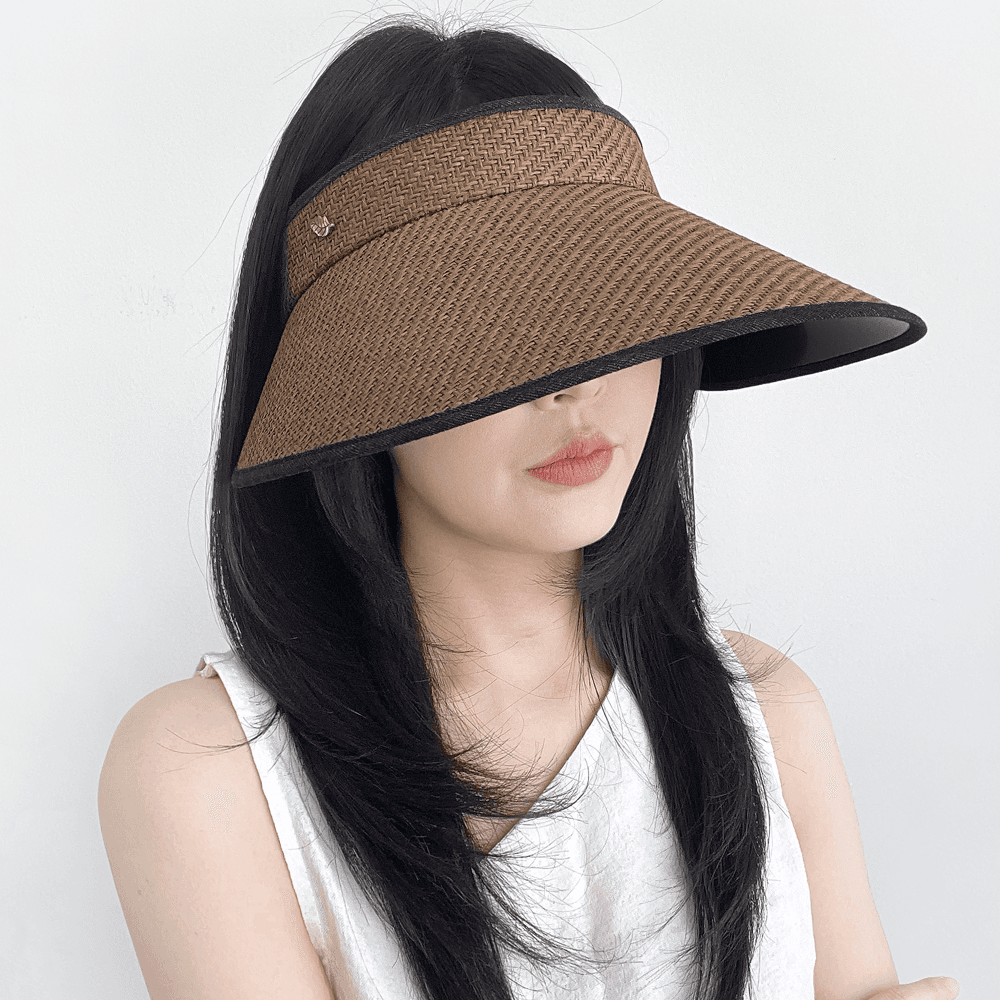 씨엘투 국내제작 챙넓은 라탄 여성 썬캡 자외선차단 라피아 모자