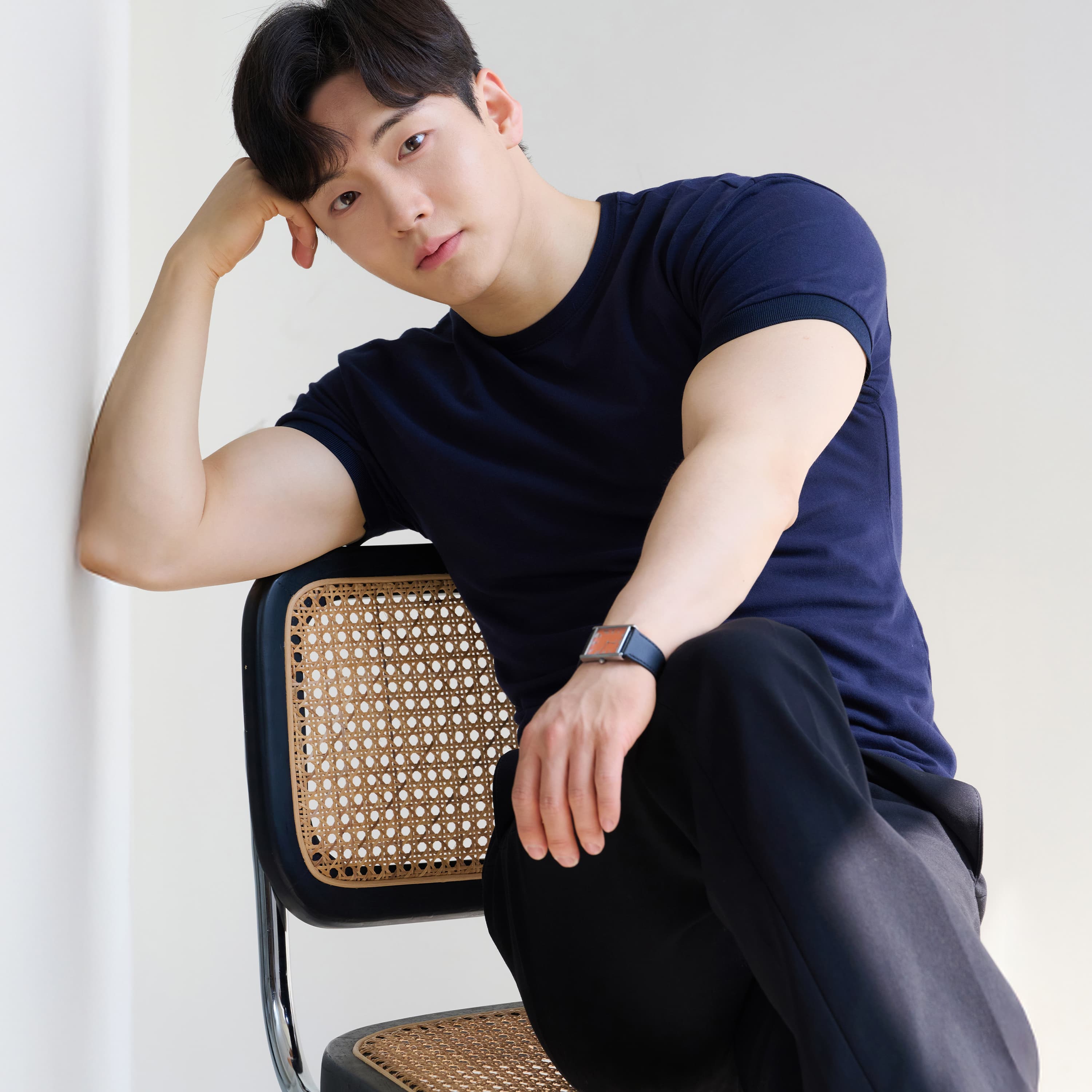 핵쿨남 남자 머슬핏 반팔 밴딩버전 무지 티셔츠