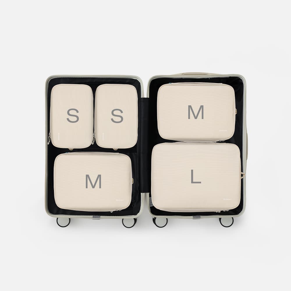 Branden 브랜든 여행 압축 파우치 세트 S+S+M+M+L 캐리어 정리백