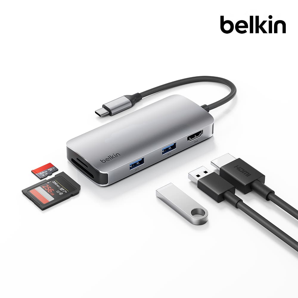 벨킨공식몰 벨킨 5in1 USB C타입 멀티 허브 AVC007bt