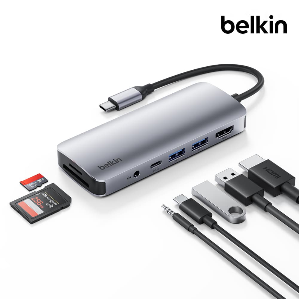 벨킨공식몰 벨킨 7in1 USB-C타입 멀티 허브 AVC009bt