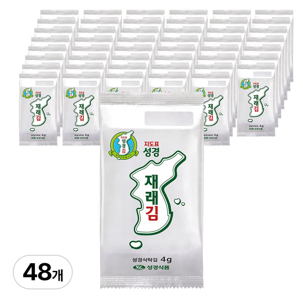 주식회사 성경식품 지도표 성경김 재래 식탁김 조미 도시락 12봉 4개