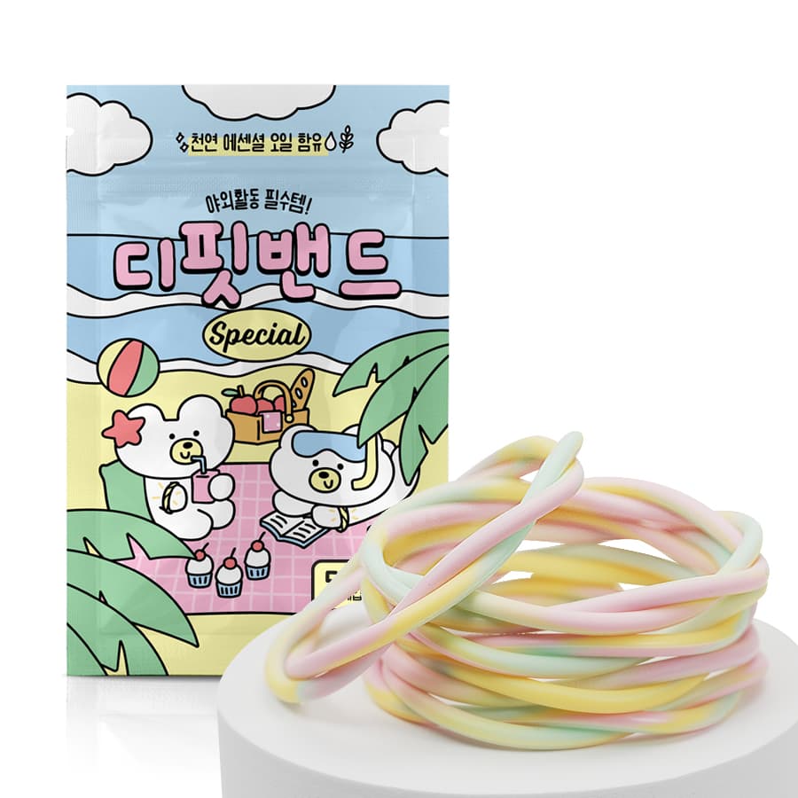 실리콘스토리 국내제조 디핏밴드 천연 에센셜 썸머 밴드 팔찌 어린이 성인