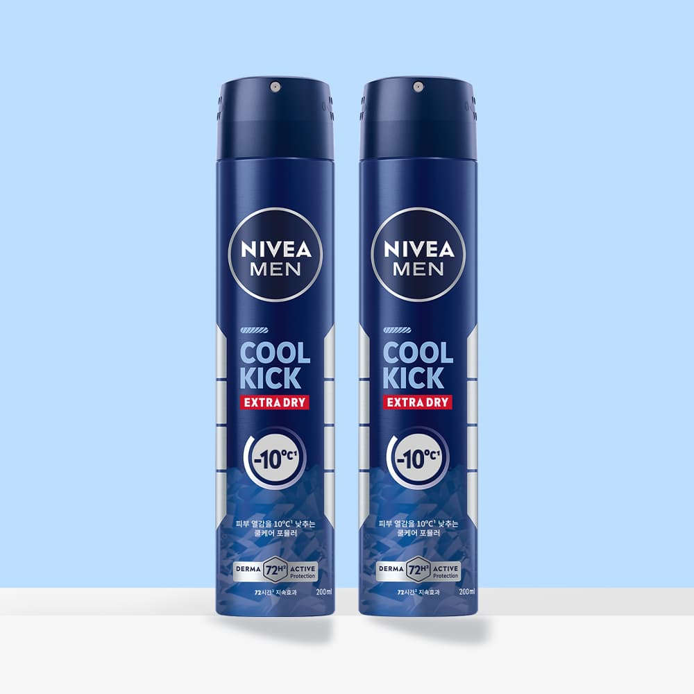 니베아  브랜드샵 니베아 맨 데오드란트 스프레이 쿨 킥 200ml X 2개