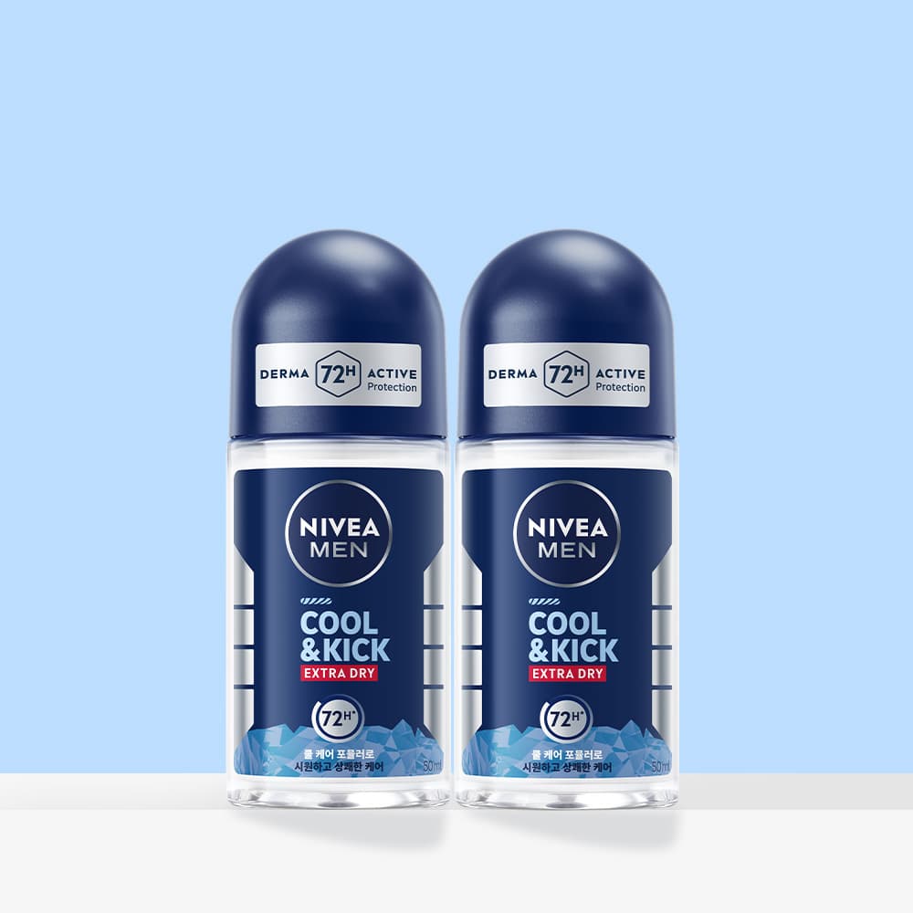 니베아  브랜드샵 니베아 맨 데오드란트 롤온 쿨 앤 킥 50ml X 2개