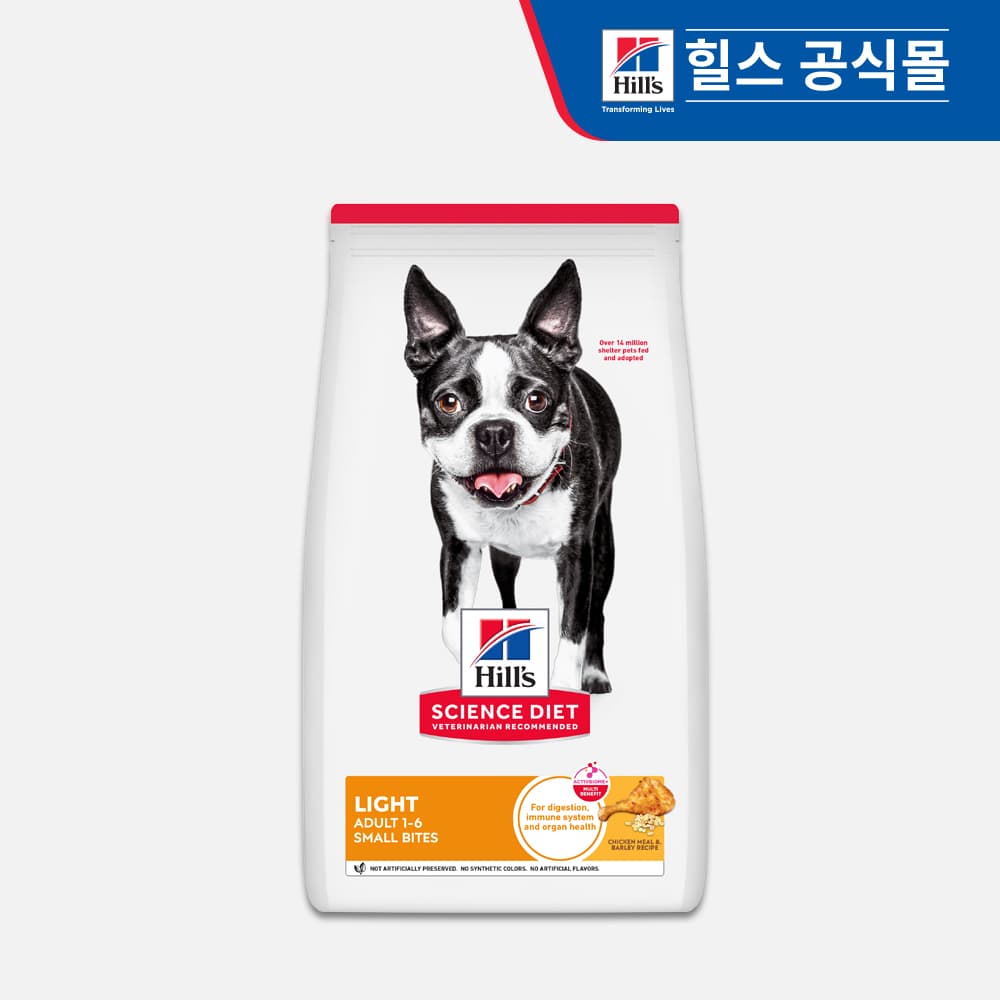 힐스코리아 공식대리점 힐스 강아지사료 어덜트 라이트 스몰바이트 12kg - 최저가 152,150원