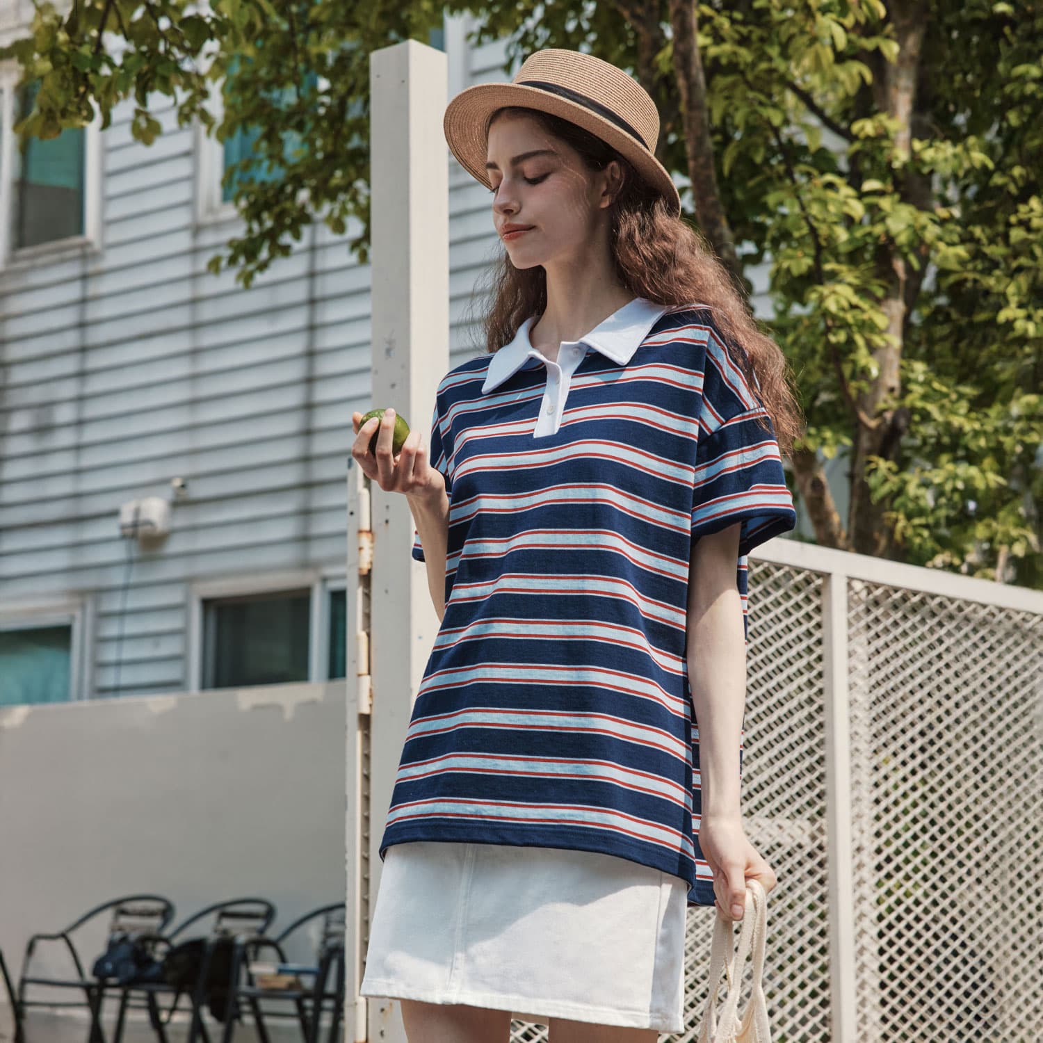 제로스트릿 제로스트릿 스트라이프 카라 반팔 티셔츠 COLLAR STRIPE SHORT SLEEVE T-SHIRT STRIPE NAVY