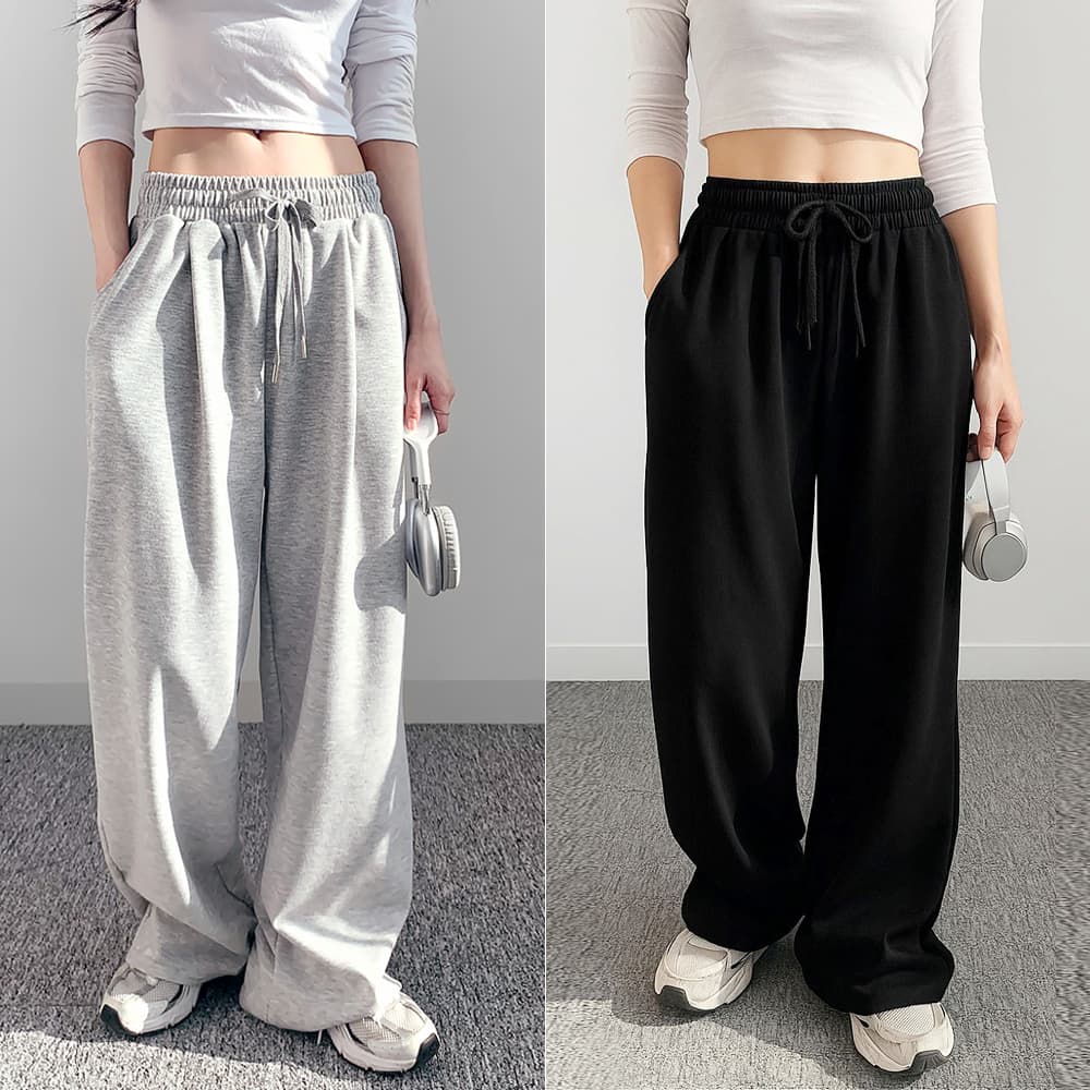 어브라운 어브라운 여성 데일리 핀턱 와이드 트레이닝 바지 (일반/기모) - 최저가 19,400원