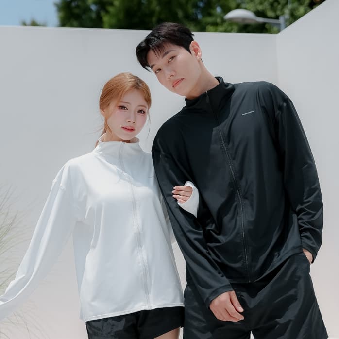 크라시앙 크라시앙 선핏 커플 집업 래쉬가드 여성 남성 긴팔 빅사이즈 오버핏 루즈핏 남녀공용 수영복세트 - 최저가 31,900원