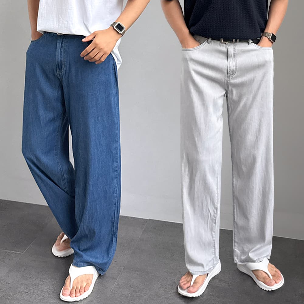 톨앤무드 남자여름청바지 쿨진 블랙