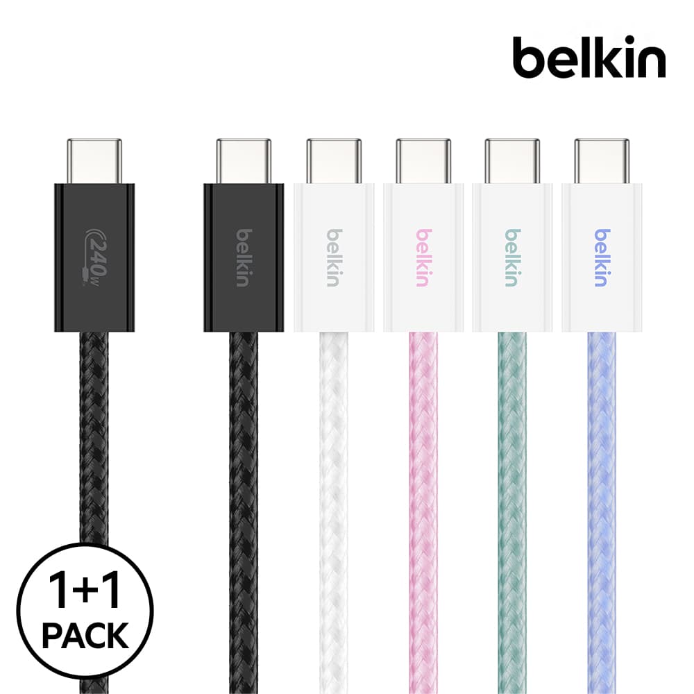 벨킨공식몰 벨킨 240W USB-C to USB-C 브레이디드 충전 케이블 1.5M 2팩 CAB019qc