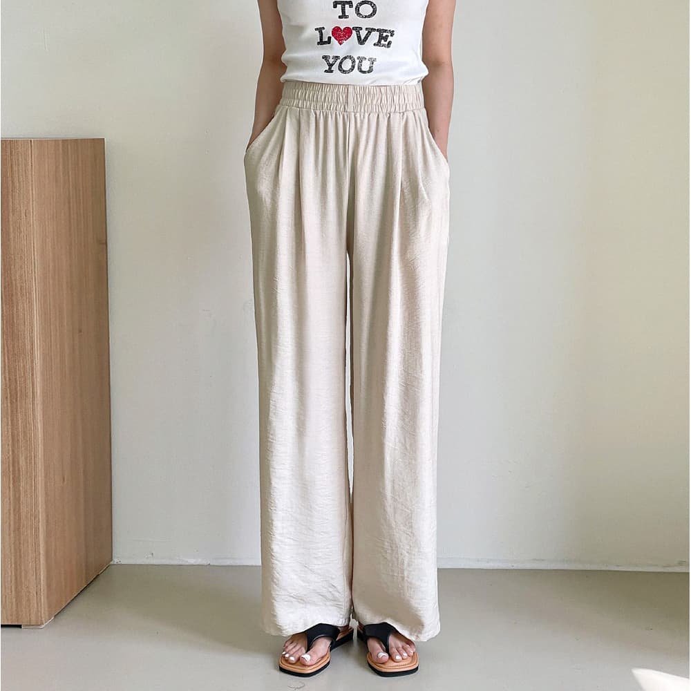 ONeday Fit 남녀공용 와이드 밴딩팬츠 폴리 여름 통바지 - 최저가 12,900원