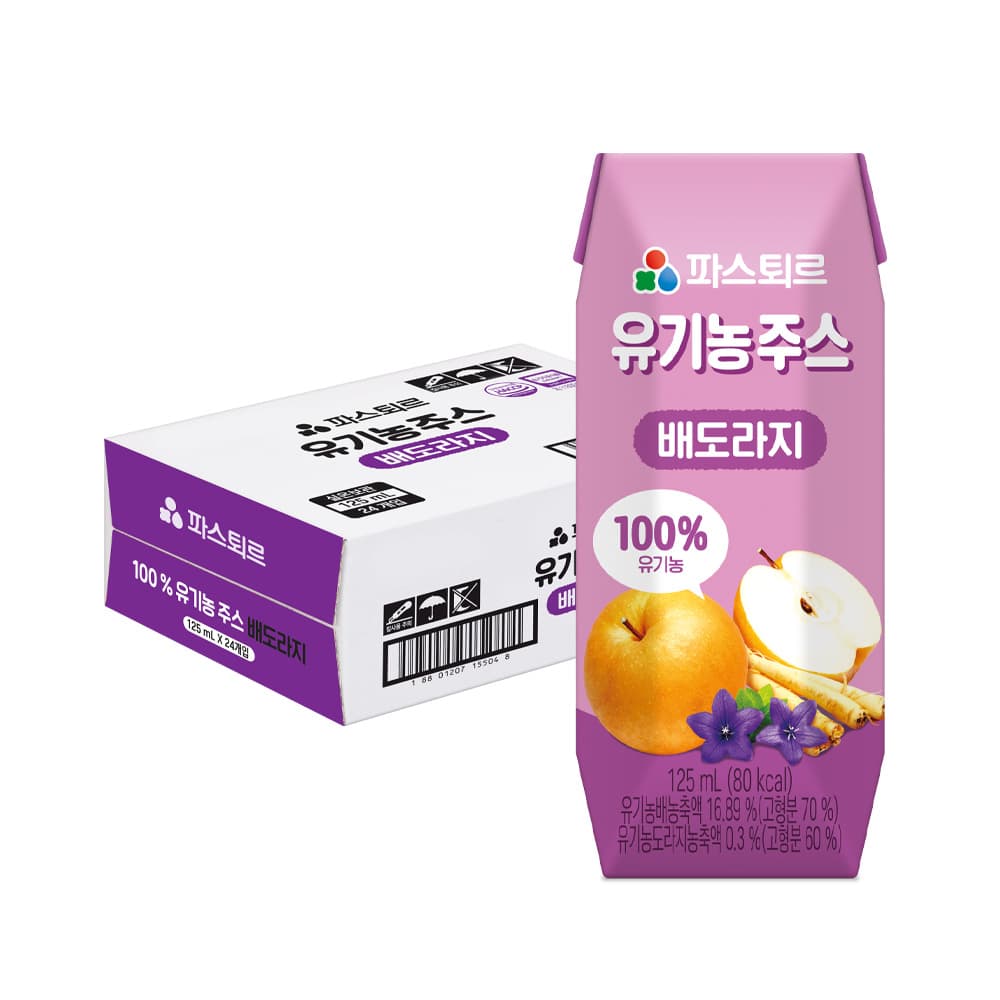 롯데웰푸드 파스퇴르 유기농 음료 배도라지 125ml 24개 - 최저가 19,900원
