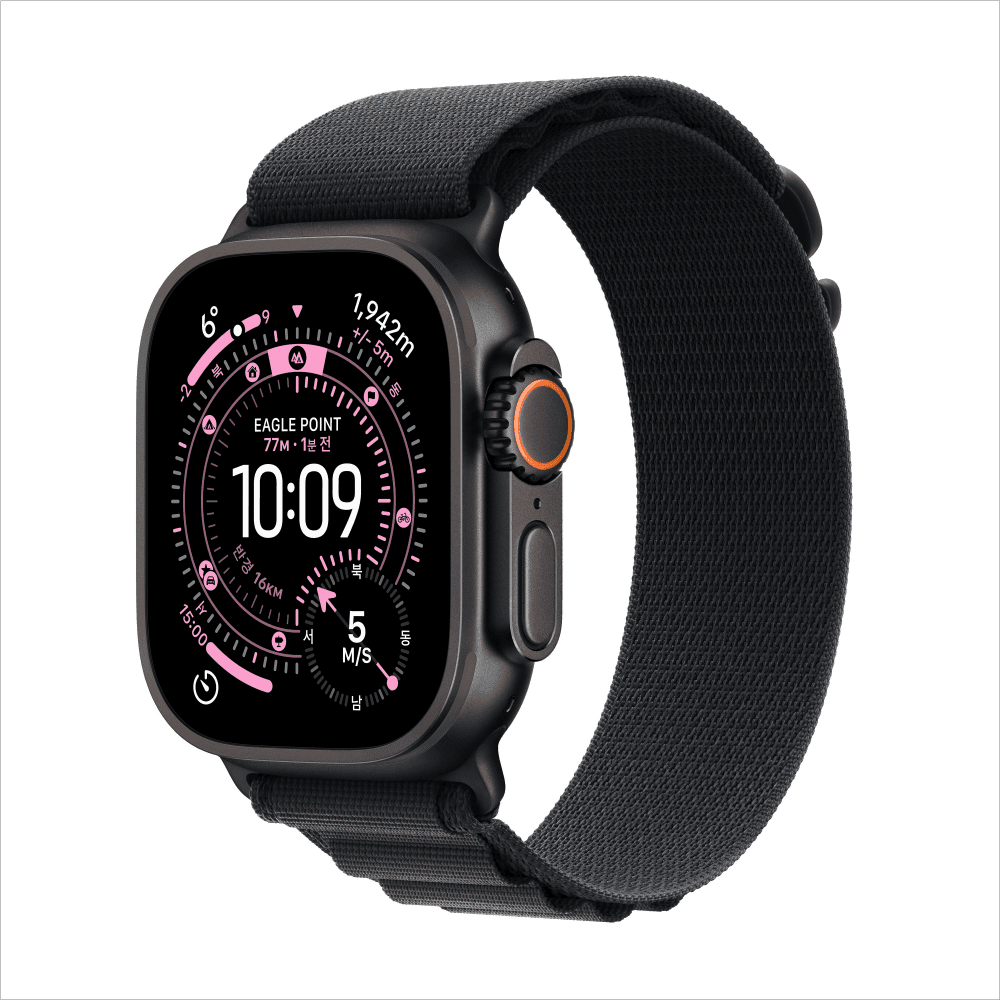 애플 공식 브랜드스토어 애플워치 울트라 3 셀룰러 49mm 블랙 티타늄 케이스 블랙 알파인 루프(M) MF0V4KH/A - 최저가 1,249,000원
