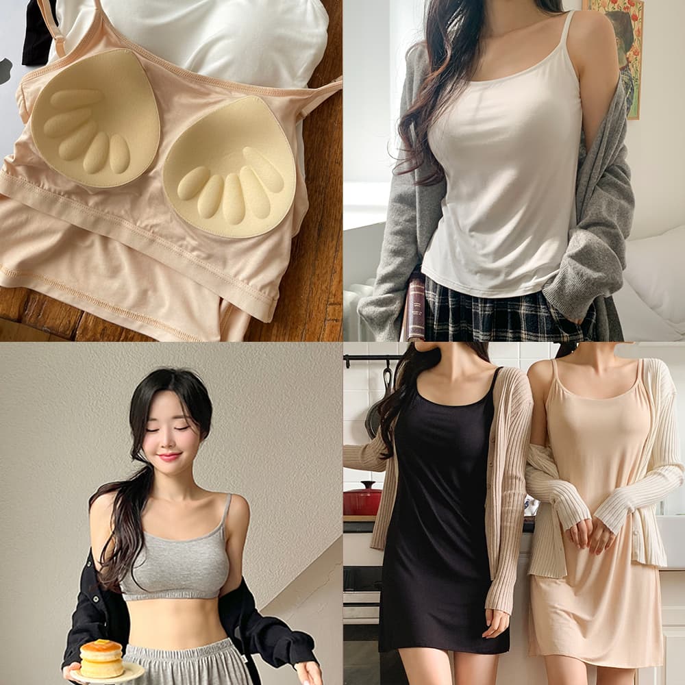 크라시앙 에어나시 4종 택1 크라시앙 모달 볼륨 캡내장 브라탑 얇은끈 나시탑