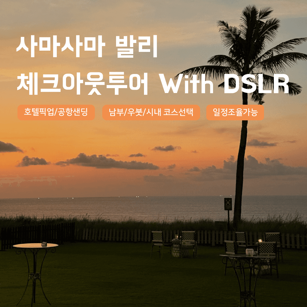 사마사마 발리 [발리] 체크아웃투어 새벽출발 패키지 픽업샌딩 택시투어 남부 우붓 일일 - 최저가 63,000원