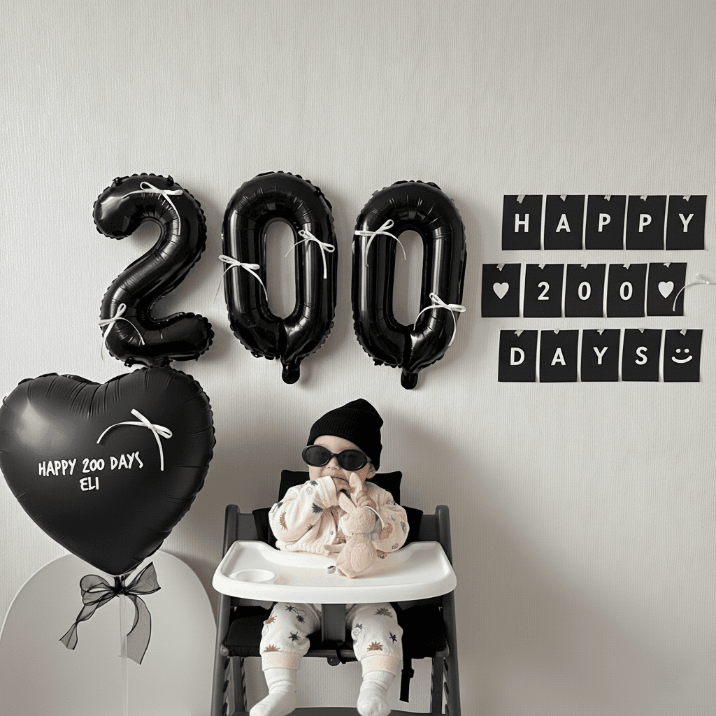 히얼투파티 아기 200일 풍선 기념일 레터링 풍선 셀프촬영 숫자풍선