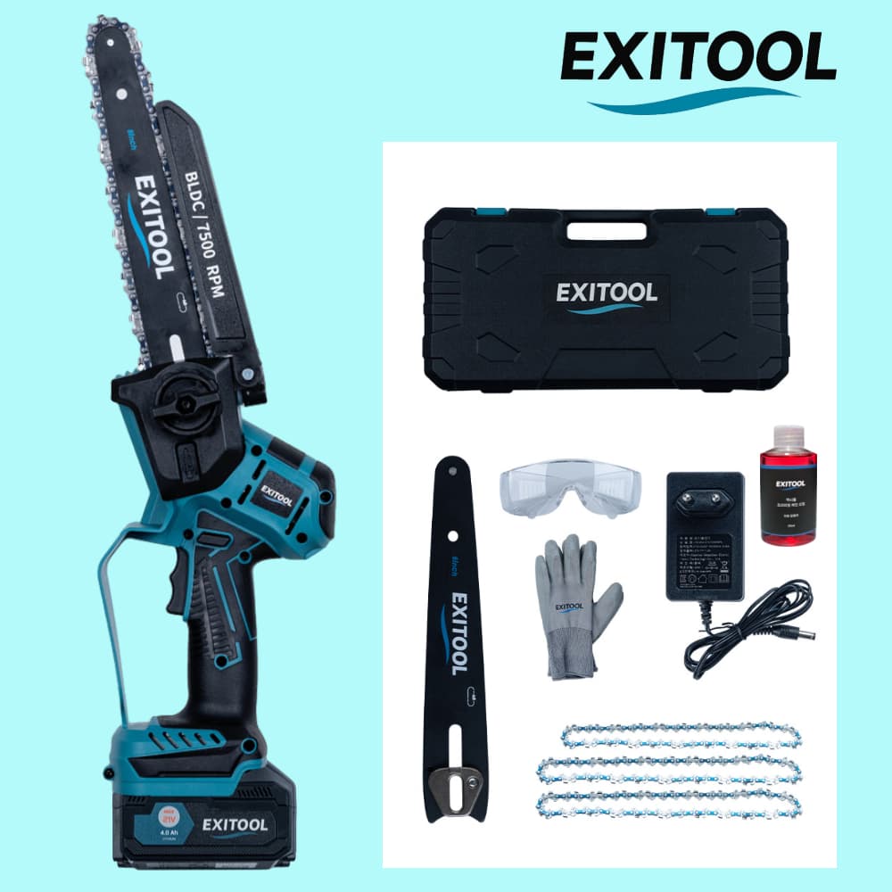 엑시툴 EXITOOL 엑시툴 무선 전기톱 충전식 20cm 4.0Ah