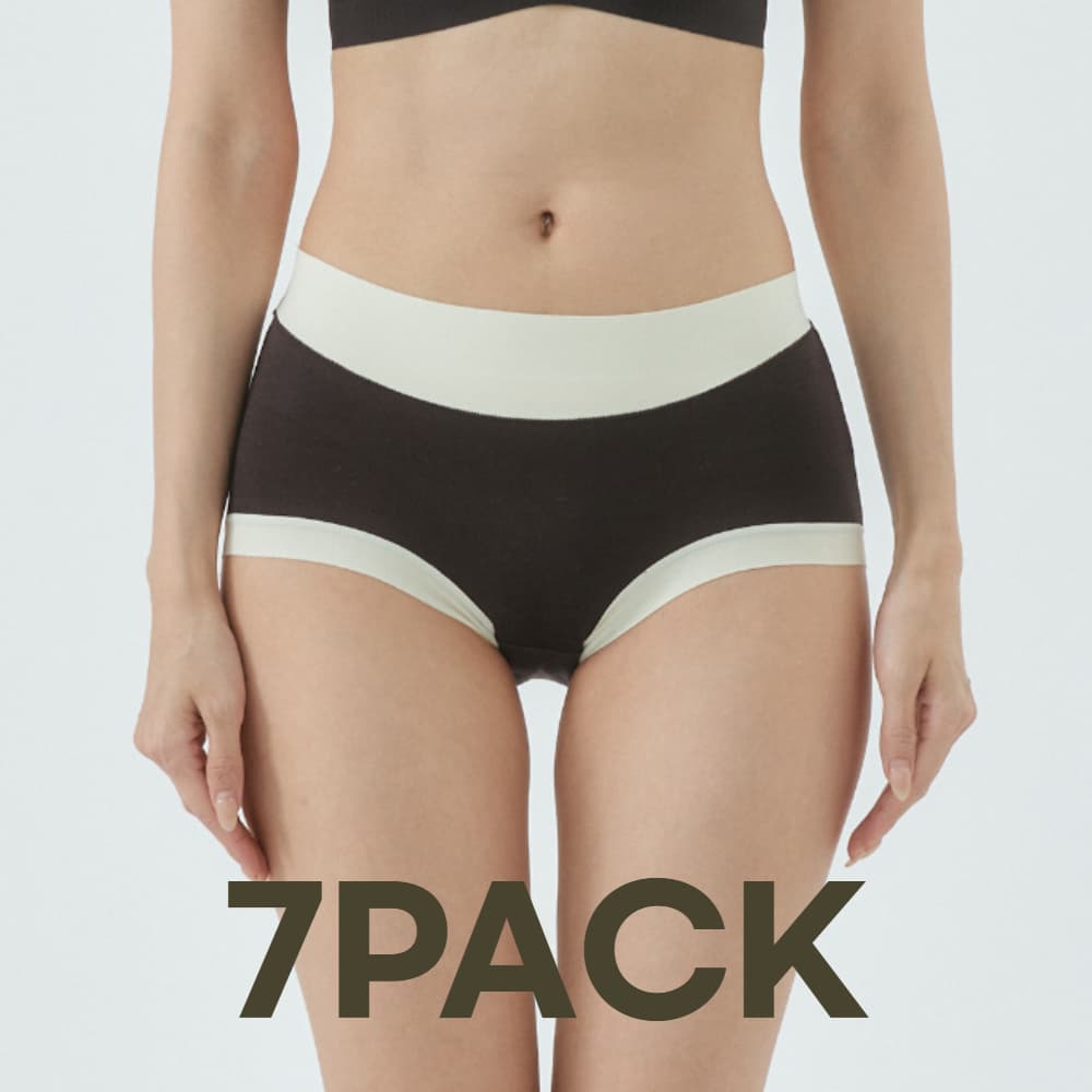 언더액티브 모달 여성 팬티 모들랑팬티 Y존 편한 심리스 순면 여자 드로즈 7PACK