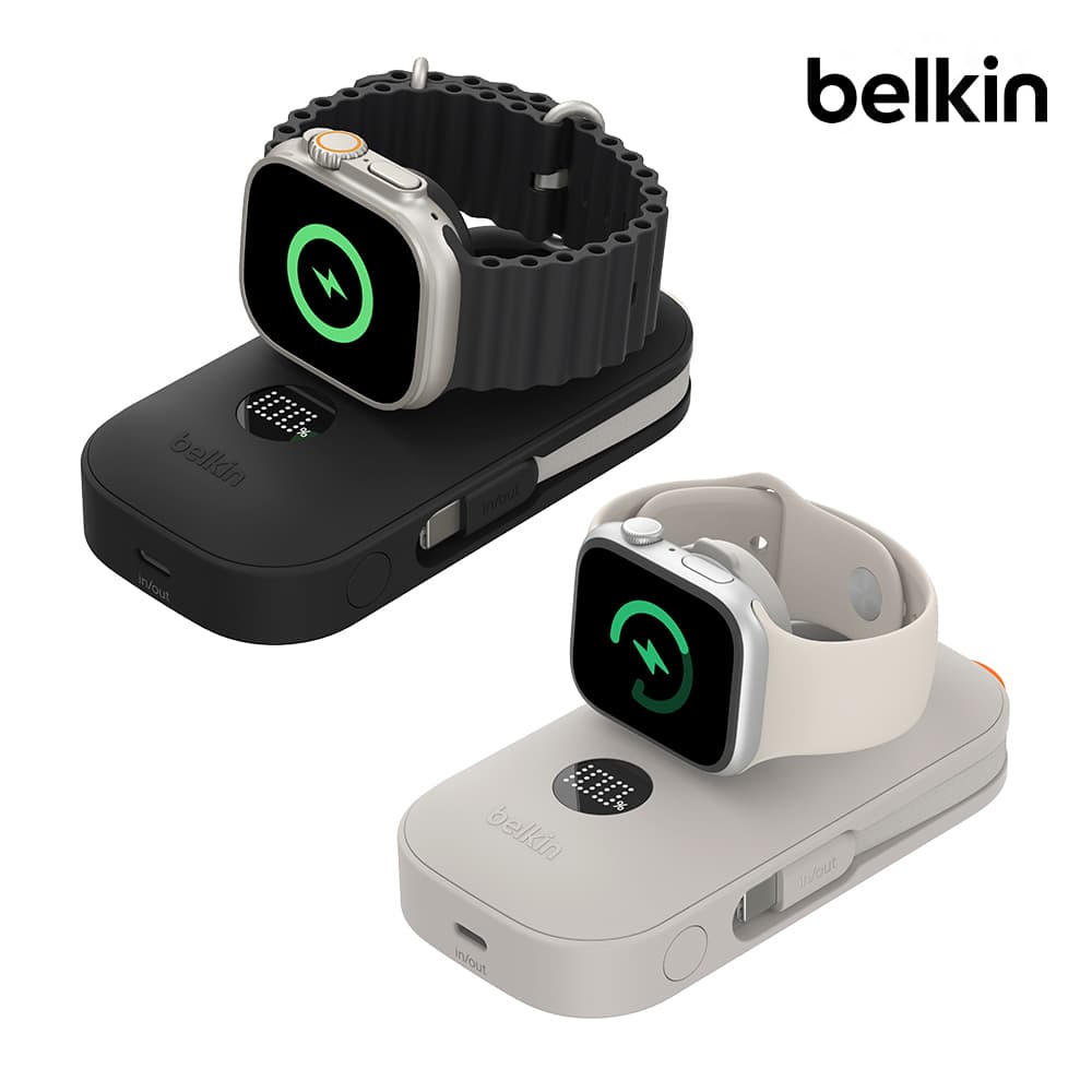 벨킨공식몰 벨킨 10000mAh 애플워치 겸용 무선 충전 보조배터리 BPD012
