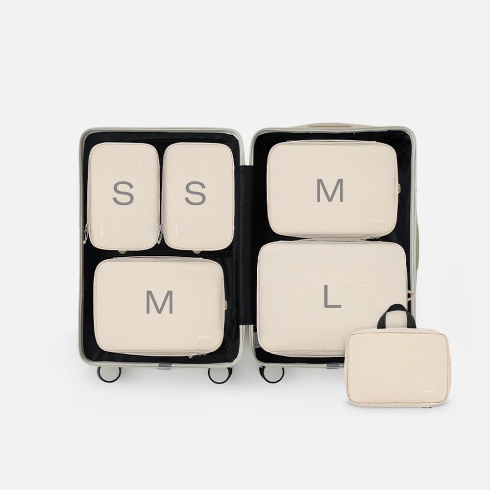 Branden 브랜든 여행 압축 파우치 워시백 세트 S+S+M+M+L+워시백